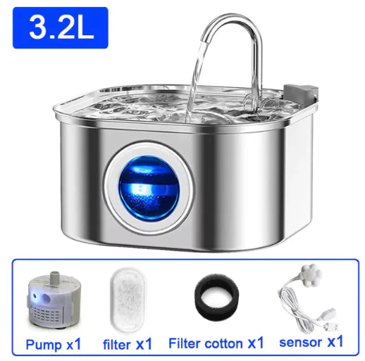 Pet Fountain with Automatic Sensor & Filter